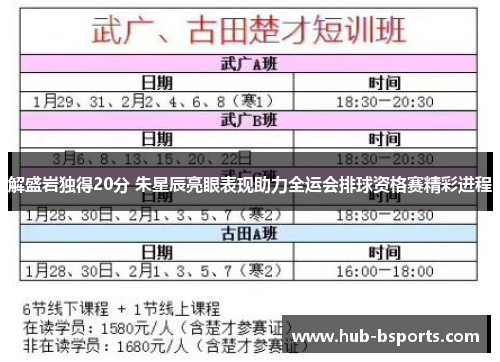 解盛岩独得20分 朱星辰亮眼表现助力全运会排球资格赛精彩进程